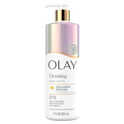 Image 1 of Olay Body Lotion for Women, Firming with Collagen Peptides Serum, Visibly Firmer Skin, 24hr Moisture & Hydration, Fast Absorbing Formula, Vitamin B3 Complex, For All Skin Types, 17 fl oz