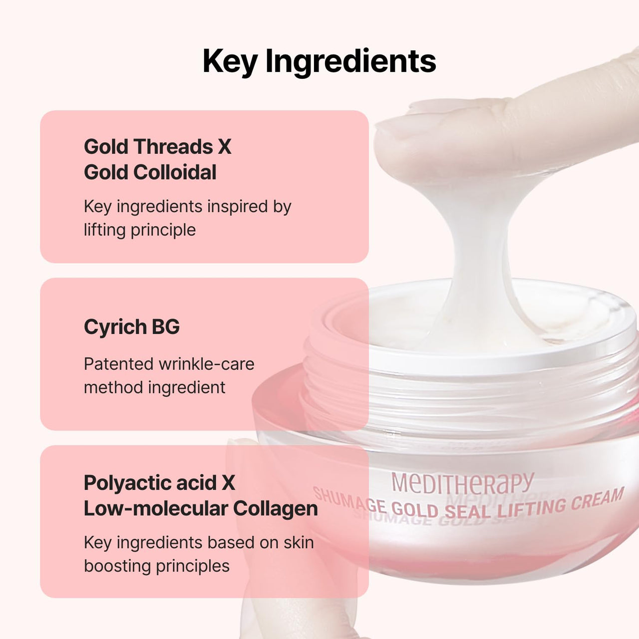 Shumage Gold Seal Lifting Cream+Device - Moisturizer Face Lift Cream, Hydrating & Tightening for Sagging Skin - Korean Face Moisturizer - Microcurrent Facial Device for Radiant Glow Skin - 1.69 Fl. Oz