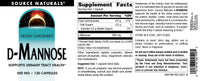 Thumbnail for Source Naturals D-Mannose, Potent Urinary Tract & Bladder Health Support*, 500mg - 120 Capsules