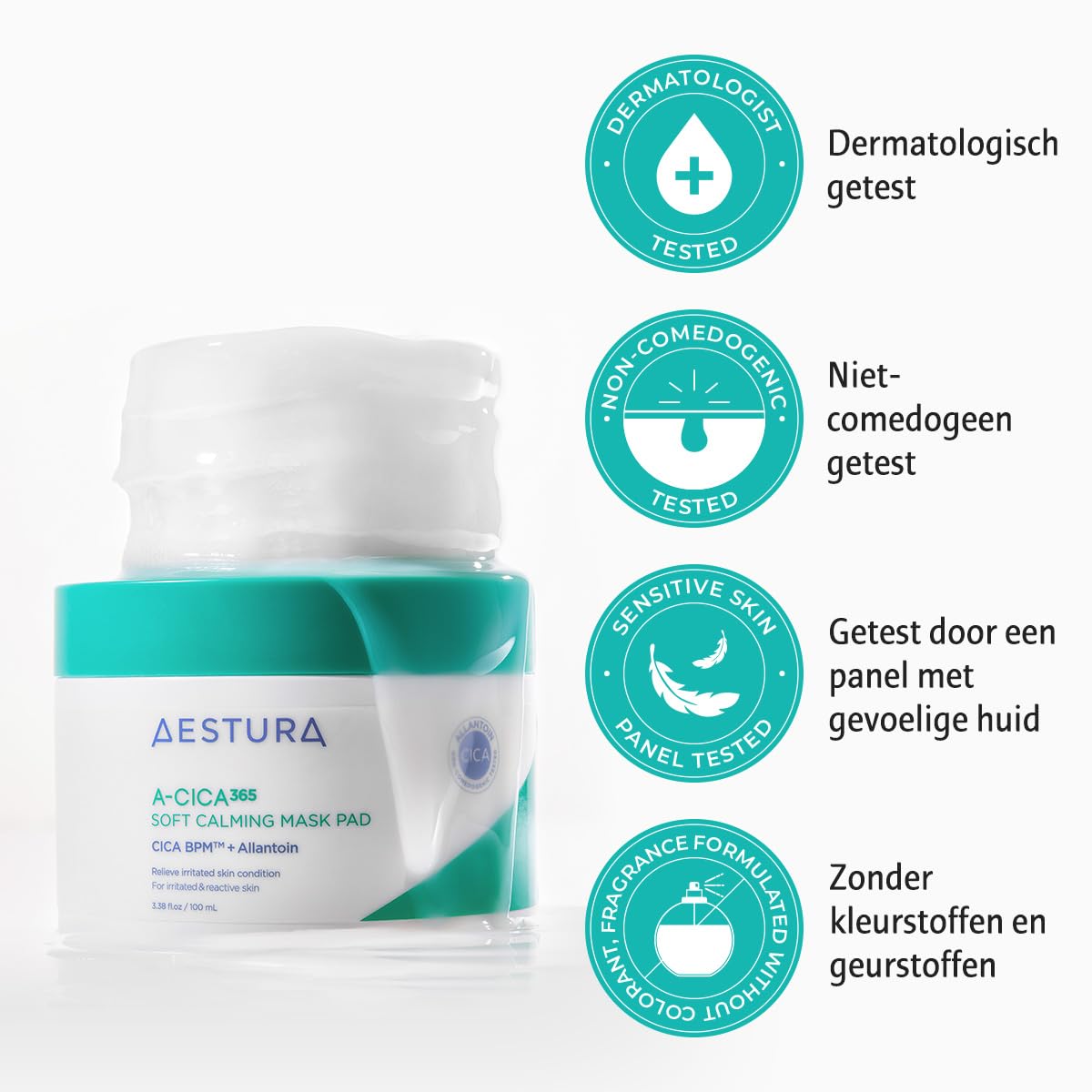 AESTURA A-CICA365 Soft Calming Mask Pad, Sheet Mask for Quick Soothing and Redness Relief, Centella Asiatica for Dry and Sensitive Skin, 60 Pads