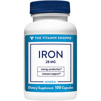Thumbnail for The Vitamin Shoppe Iron 28G, Well Absorbed Forms of Iron, Supports Immune Health & Energy Production, Essential Mineral, Once Daily (100 Capsules)