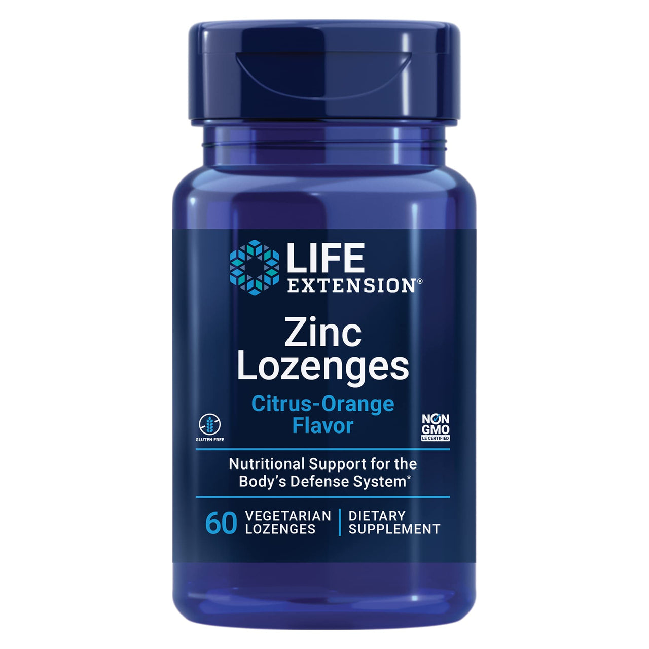 Life Extension Zinc Lozenges – Citrus-Orange Flavor – for Healthy Protein Synthesis & Immune Health - Inflammation Management Supplement - Gluten-Free, Non-GMO – 60 Vegetarian Lozenges