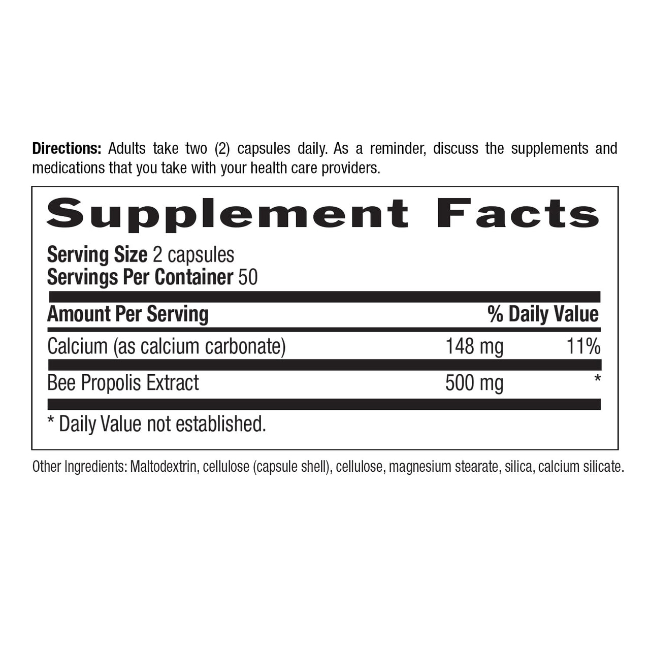 Country Life - Pure Bee Propolis Caps, 500 mg - 100 Vegetarian Capsules