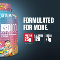 Thumbnail for Dymatize ISO100 Whey Protein Powder Isolate, Birthday Cake, 25g of Protein, 5 Pound, 5.5g BCAAs, Less Than 120 Cal., Gluten Free, 1g Fat, 1g Sugar, 2g Carb (75 Servings)