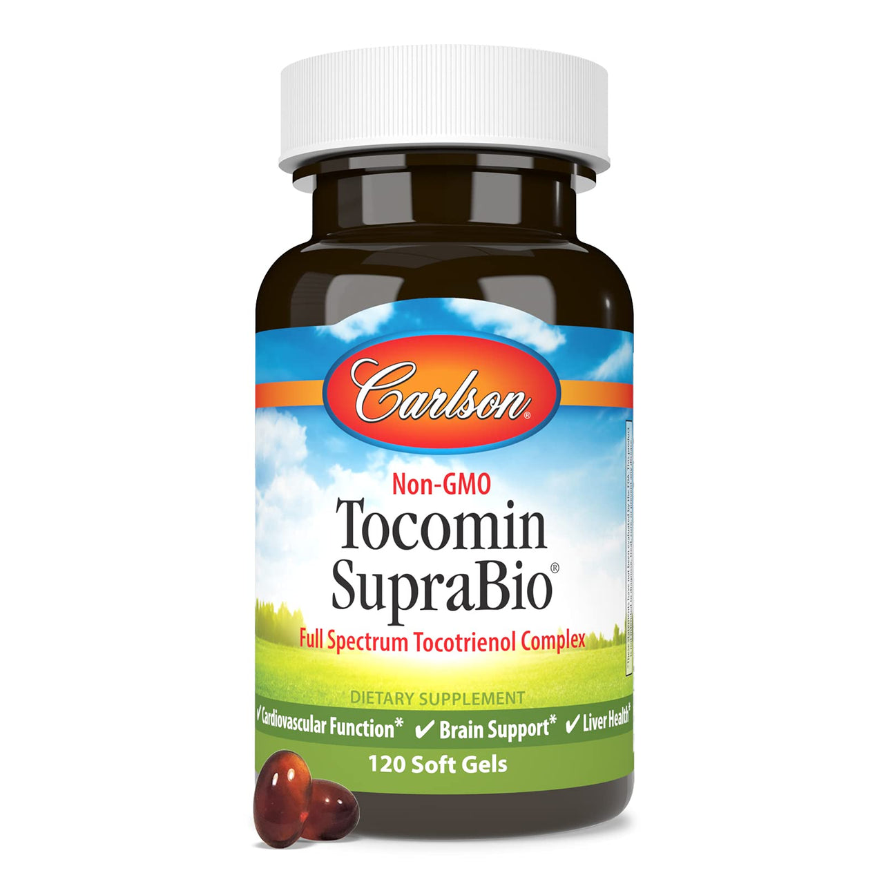Carlson - Tocomin SupraBio, Full Spectrum Tocotrienol Complex, Non-GMO Tocotrienols, Alpha, Beta, Gamma, Delta, 120 Softgels