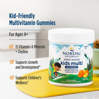 Thumbnail for Nordic Naturals Zero Sugar Kids Multi Gummies, Orange Lemon - 120 Gummies - Great-Tasting Multivitamin for Ages 4+ - Supports Growth & Development - Non-GMO, Vegetarian - 30 Servings