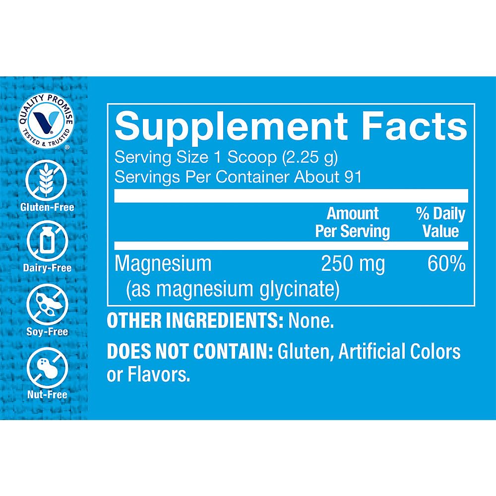The Vitamin Shoppe Magnesium Glycinate - Muscle Relaxation, Bone Health & Calm Support, Gentle on Stomach