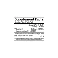 Thumbnail for Carlson - Vitamin D3, 10000 IU (250 mcg), Vitamin D Supplements, Bone & Immune Support, Vitamin D3 Softgels, Heart Health, Gluten Free Vitamin D Capsules, 120 Softgels
