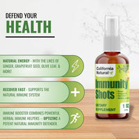 Thumbnail for California Natural Immunity Shots 1oz Bottle, Organic Ginger Root, Oregano Oil - Potent & Pure Immune System Booster - Immune System Support & Wellness Shot (Pack of 1)