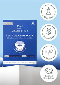 Thumbnail for Rael Retinol Chin Mask with Miracle Clear Barrier Cream - Face Masks and Moisturizer, 2 Step System, Niacinamide, Ceramide NP, Korean Skincare (5 Kits)