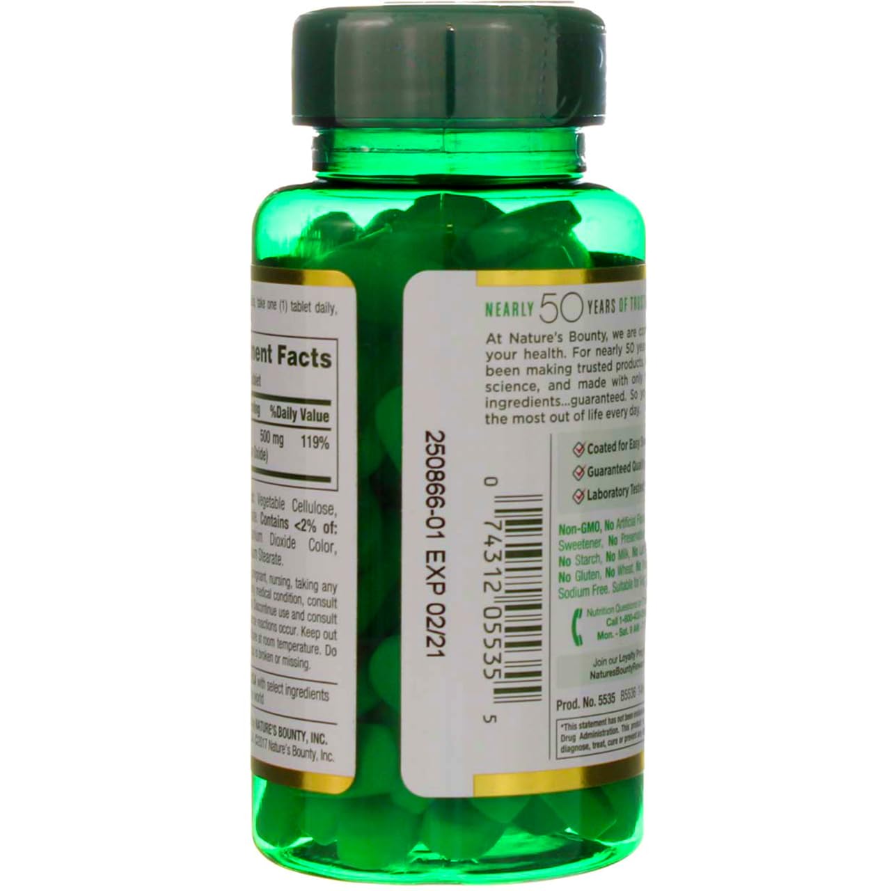 Nature's Bounty Magnesium 500 mg Tablets 100 ea (Pack of 2)