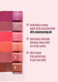 Thumbnail for Kaja Cheek & Lip - Dewy Bar 01 Berry Sparkler | Creamy Blusher and Balm Multi-Stick, 45% Moisturizing Oil, Apple Extract, Vitamin-Hyaluronic Acid Infused, High Shine, Mother's Day, 10g