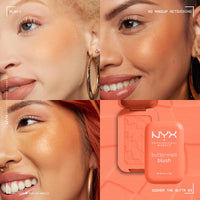Thumbnail for NYX PROFESSIONAL MAKEUP Buttermelt Powder Blush, Fade and Transfer-Resistant Blush, Up to 12HR Make Up Wear, Vegan Formula - Sooner The Butta