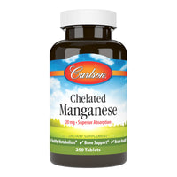 Thumbnail for Carlson - Chelated Manganese, 20 mg - Superior Absorption, Healthy Metabolism, Bone Support & Brain Health, 250 Tablets