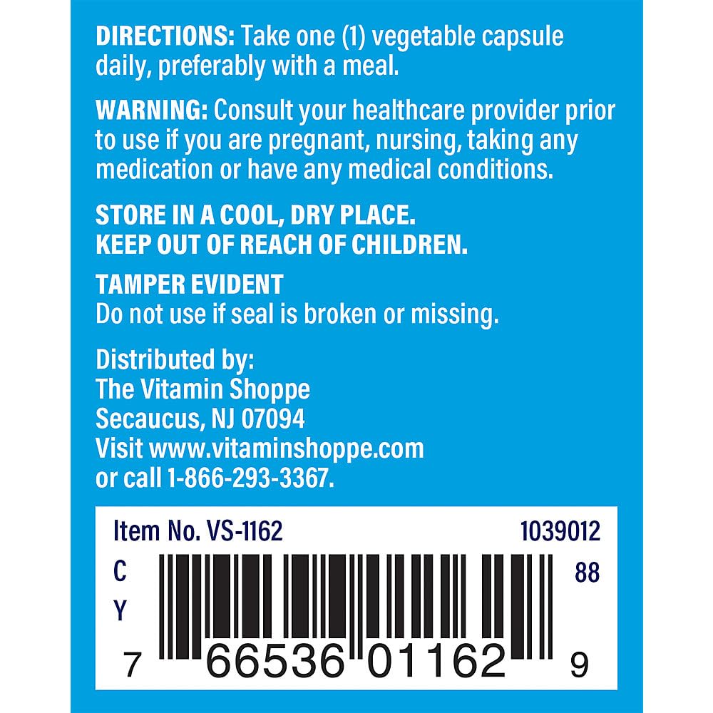 The Vitamin Shoppe Vitamin B6 100mg - Energy Metabolism & Brain Support | Pyridoxine Supplement | 100 Veggie Capsules | Gluten-Free