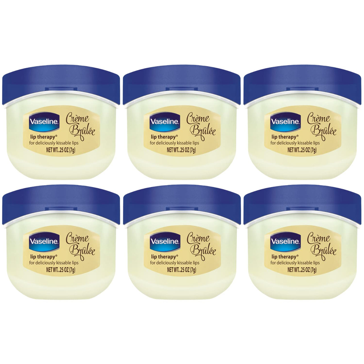 Vaseline Lip Therapy, Creme Brulee 0.25 oz (6 Pack)
