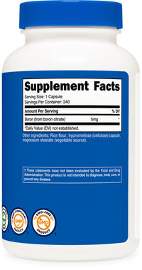 Thumbnail for Nutricost Boron Capsules 5mg, 240 Vegetarian Capsules - Gluten Free and Non-GMO