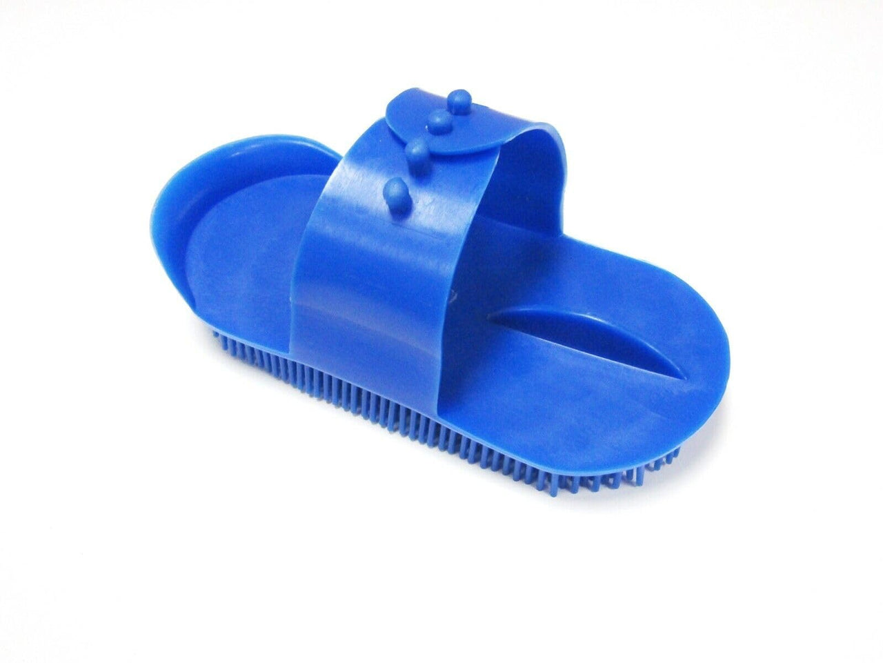 Horse Grooming Curry Comb Blue Color Plastic with Adjustable Strap