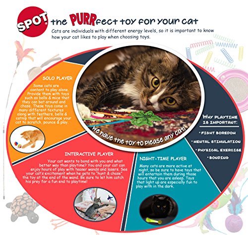 SPOT Atomic Rubber Bouncing Balls - Play Toy for Cats and Kittens, Bumpy Shape Makes Playing More Fun, Great to Keep Cats Entertained and Exercised - 1.5 inch, 2-Pack