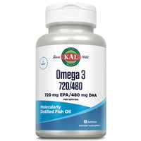 Thumbnail for KAL Omega 3 Fish Oil - Eye, Brain, and Joint Support Supplement - Molecularly Distilled and Lab Verified - 30 Servings, 60 Softgels