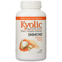 Thumbnail for Kyolic - Formula 103 Aged Garlic Extract With Vitamin C, Astragalus, Mushrooms - 200 Capsules, 2 Pack