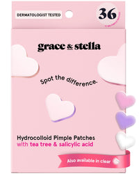 Thumbnail for grace & stella Award Winning Pore Strip - Pimple Patches for Face - Heart Hydrocolloid Zit Stickers that Help Soothe & Conceal Breakouts - Cute Patches - Dermatologist-Tested Vegan (Heart, 36 Count)