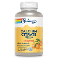 Thumbnail for SOLARAY Calcium Citrate 1000mg - Chewable Calcium Supplements for Women and Men - Healthy Teeth and Bone Support - Great, Natural Orange Flavor - Vegan, Gluten Free, 60-Day Guarantee - 15 Servings