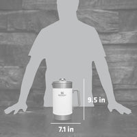 Thumbnail for STANLEY Classic Stay-Hot French Press Coffee Maker 48 oz | 5 Minute Brew, 4 Hours Hot | Mesh Filter for Coffee Grounds | Insulated Stainless Steel French Press | BPA-Free | Polar