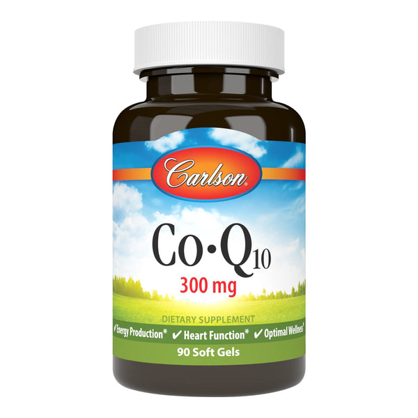 Carlson - Co-Q10, Co-Enzyme Q10, 300 mg, Energy Production & Heart Function, 60 Softgels