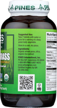 Thumbnail for Pines International Pines Wheat Grass -- 500 mg - 500 Tablets