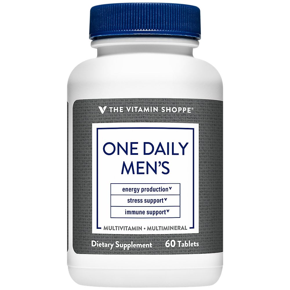 The Vitamin Shoppe One Daily Men's Multivitamin - Energy & Antioxidant Blend, Daily Multi-Mineral Supplement for Optimal Men's Health, Gluten & Dairy Free (60 Tablets)