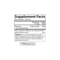 Thumbnail for Carlson - Vitamin A, 15000 IU Palmitate (4500 mcg RAE), Vision Health, Healthy Skin, 120 Softgels