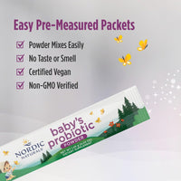 Thumbnail for Nordic Naturals Baby’s Nordic Flora Probiotic Powder, Unflavored - 30 Packets - 4 Billion CFU - Digestive Health & Immune Support for Babies & Toddlers (6 Months to 3 Years) - 30 Servings