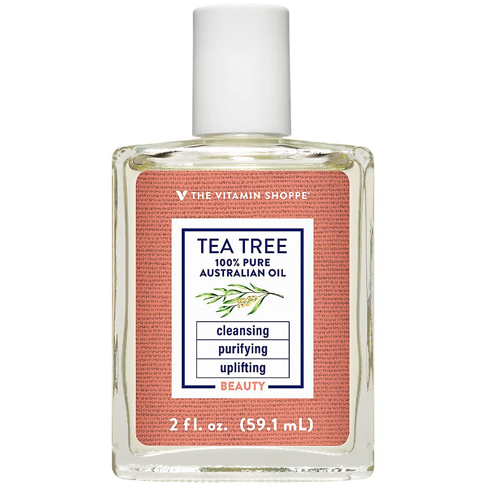 The Vitamin Shoppe Tea Tree Oil 100% Pure - Acne Treatment & Skin Cleansing | Australian Melaleuca Alternifolia | 2 oz | Undiluted