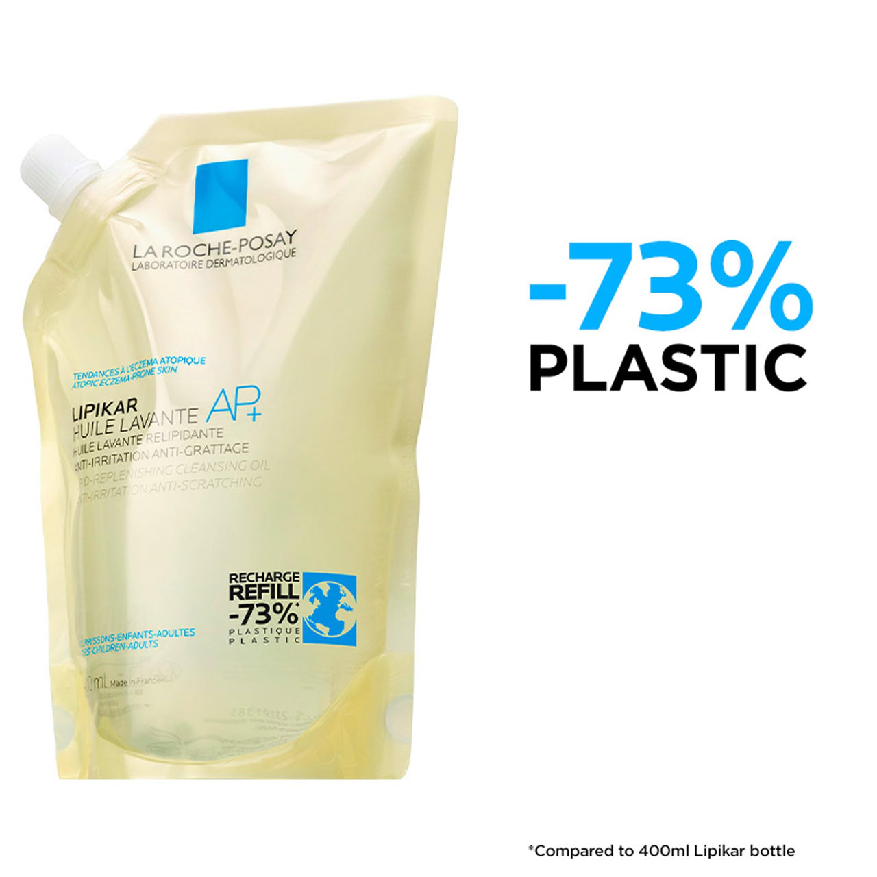 La Roche-Posay Lipikar AP+ Gentle Foaming Cleansing Oil, Gentle Oil Cleanser for Face and Body Formulated with Niacinamide, Long-Lasting 24-hour Hydration, Fragrance-Free & Soap Free