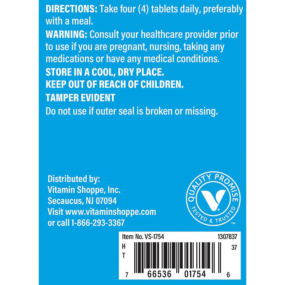 The Vitamin Shoppe Calcium Citrate 400IU - Bone Strength, Teeth Health & Muscle Function, Highly Absorbable (240 Tablets)