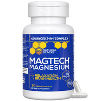 Thumbnail for Magtein Magnesium L-Threonate, Glycinate & Taurate – 200mg Chelated Magnesium Complex – MagTech Magnesium Supplement for Relaxation & Brain Health – 90 Capsules