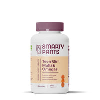 Thumbnail for SmartyPants Teen Girl Multivitamin Gummies: Omega 3 Fish Oil (EPA/DHA), Vitamin C, D3, B12, Vitamin A, K & Zinc, Gluten Free, Includes Biotin to Support Hair, Skin & Nails, 120 Count (30 Day Supply)