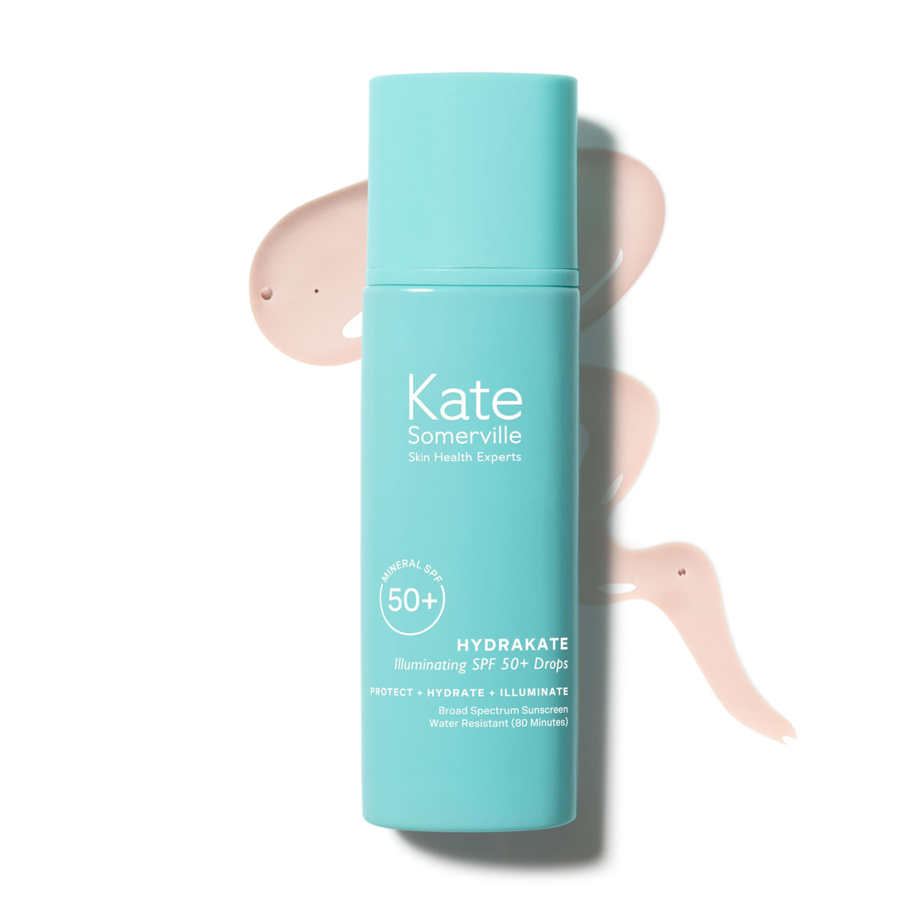 Kate Somerville HydraKate Illuminating Sunscreen Drops for face with 50+ SPF, Zinc Oxide and Mineral Tinted, Moisturizing and Anti-Aging, 1.7 Fl. Oz
