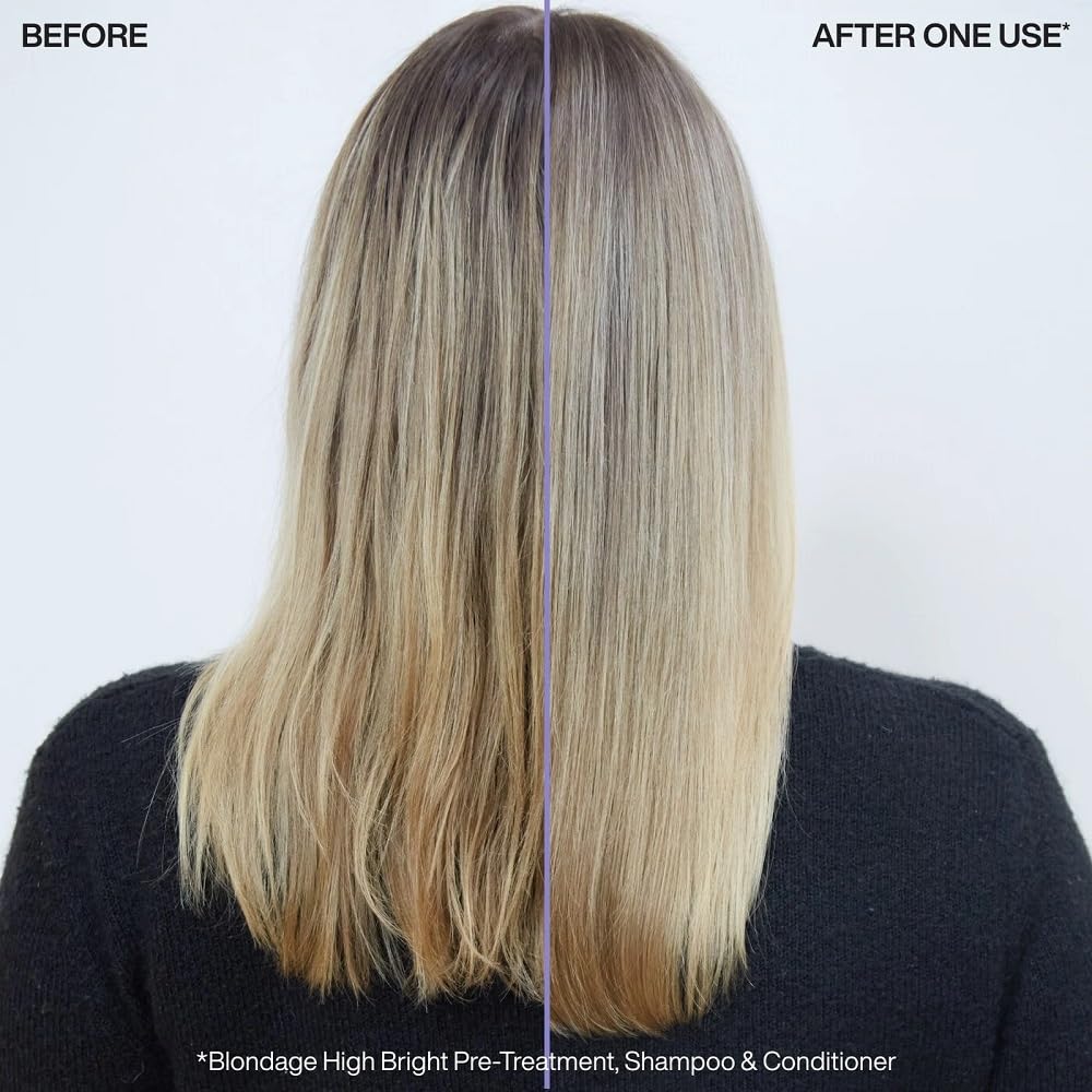 Redken Blondage High Bright Pre Treatment | Brightens and Lightens Color-Treated and Natural Blonde Hair Instantly | Infused with Vitamin C