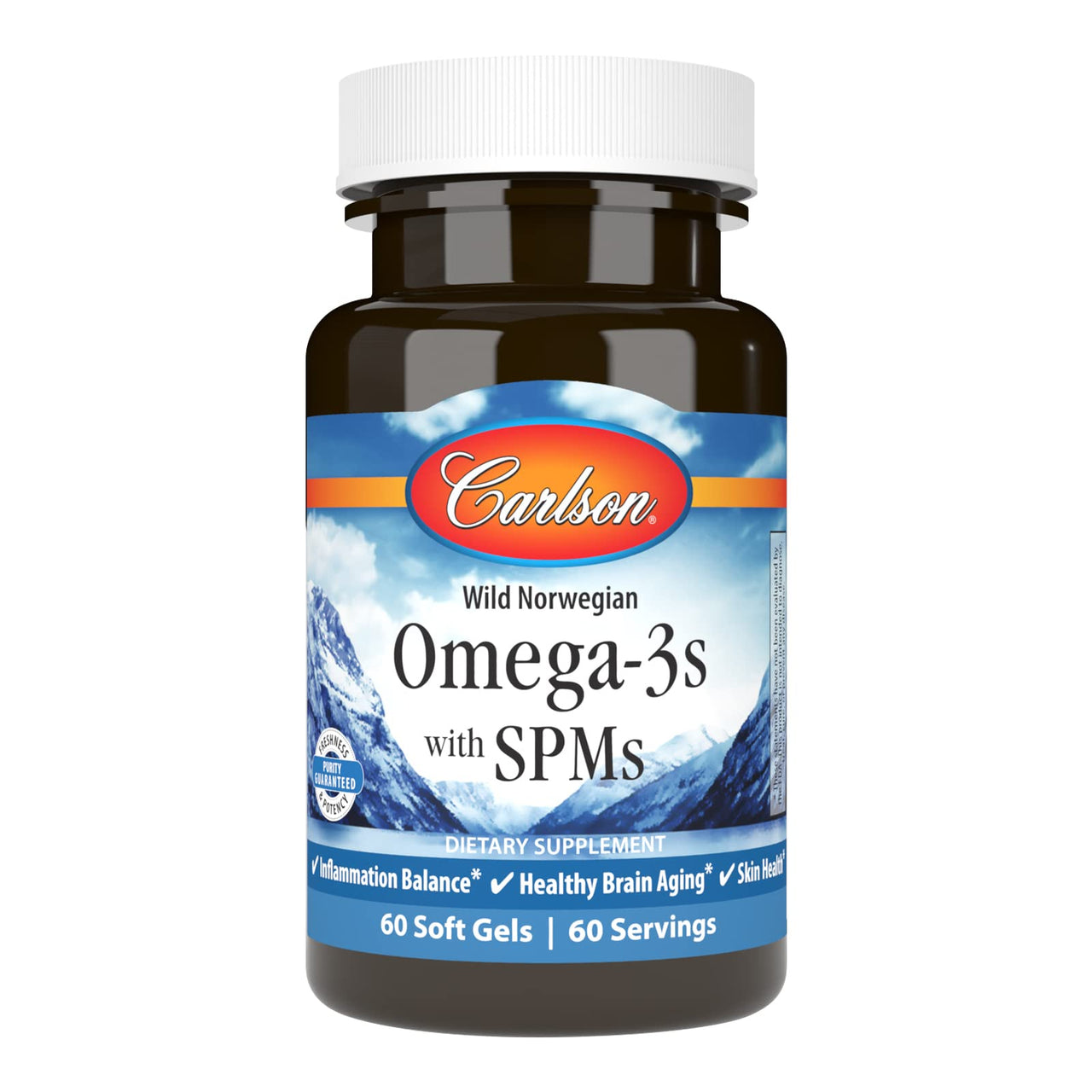 Carlson - Omega-3s with SPMs, Phospholipid Omega-3s, Pro-Resolving Mediators (PRMs), Healthy Brain Aging, Cellular Support, 60 Soft Gels