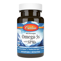 Thumbnail for Carlson - Omega-3s with SPMs, Phospholipid Omega-3s, Pro-Resolving Mediators (PRMs), Healthy Brain Aging, Cellular Support, 60 Soft Gels