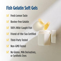 Thumbnail for Nordic Naturals Ultimate Omega in Fish Gelatin, Lemon Flavor - 60 Soft Gels - 1280 mg Omega-3 - High-Potency Fish Oil Supplement - EPA & DHA - Promotes Brain & Heart Health - Non-GMO - 30 Servings