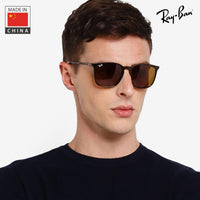 Thumbnail for Ray-Ban RB4387 Square Shaped Non-Polarized Sunglasses for Men & Women – Includes Official RAYBAN Eyewear Kit – Ideal Formal & Casual Wear Sunglasses – B-15 Brown Lens