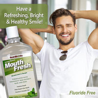 Thumbnail for NutriBiotic MouthFresh, Refreshing Peppermint 16 Oz. Twin Pack | Natural Mouthwash & Gargle with Grapefruit Seed Extract, Aloe, Zinc & Witch Hazel | Fluoride-Free & Made Without GMOs & Gluten