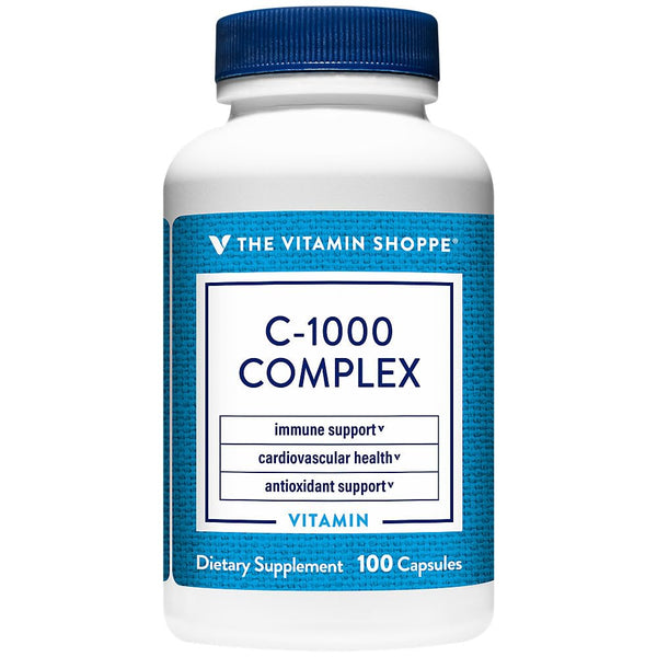 The Vitamin Shoppe C-1000 Complex 1,000MG, Antioxidant That Supports Immune & Cardiovascular Health (100 Capsules)