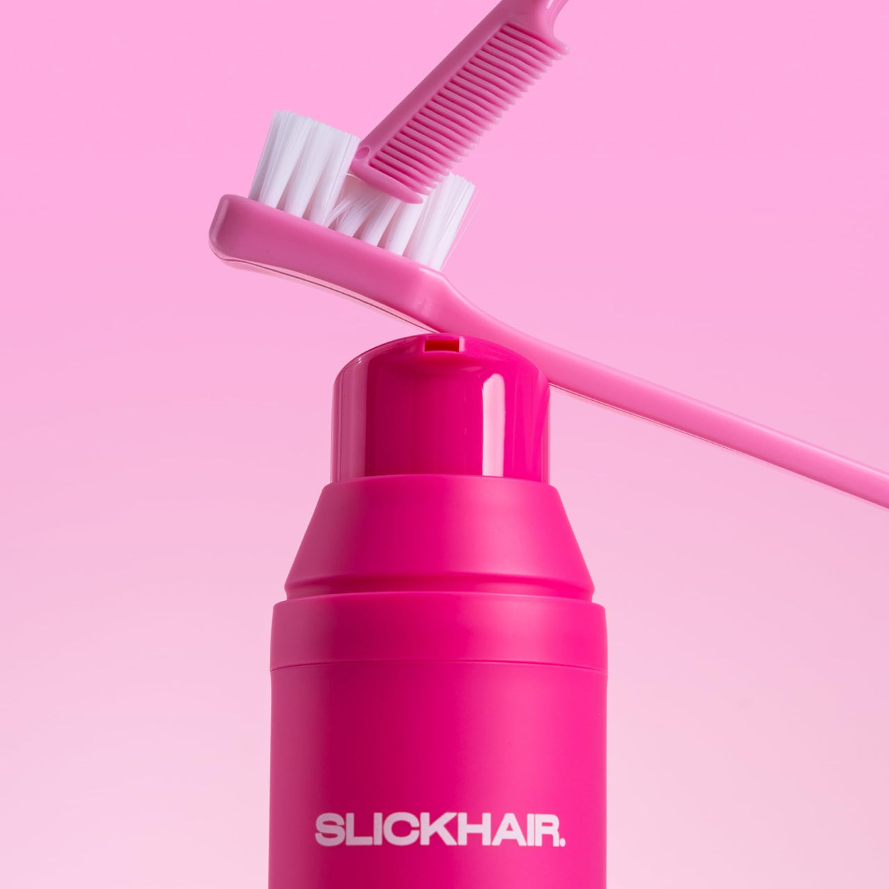 SlickHair Anti-Flyaway Gel Duo - Gel Duo with precision brush for Frizz & Flyaways, Hair Gel in Pump, Strong Hold, Non Flakey and Non Greasy - 3.34 Oz