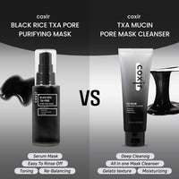 Thumbnail for Coxir TXA Black Rice Pore Mask – Korean 3-in-1 Wash-Off Mask Serum| Pore Purifying, Blackhead Care, Hydrating, Skin Toning Treatment with TXA & Black Rice |Vegan K-beuaty Face Mask [50ml/1.69 fl.oz]