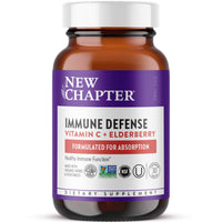 Thumbnail for New Chapter® Vitamin C Immune Defense Supplement + Elderberry – Excellent Source of Vitamin C, One Daily Tablet for Healthy Immune Support, Made with Organic Herbs, Non-GMO, Gluten Free, 30 ct