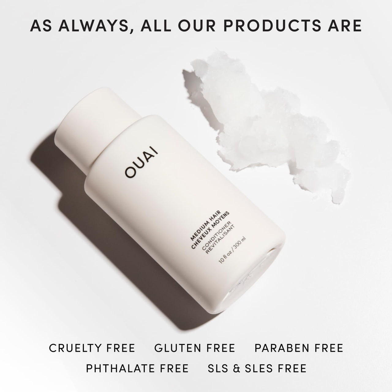 OUAI Medium Conditioner Refill - Hydrating Hair Conditioner with Coconut Oil, Babassu Oil, and Keratin - Strengthens, Repairs and Adds Shine - Paraben and Phthalate Free Hair Care Products (32 Oz)